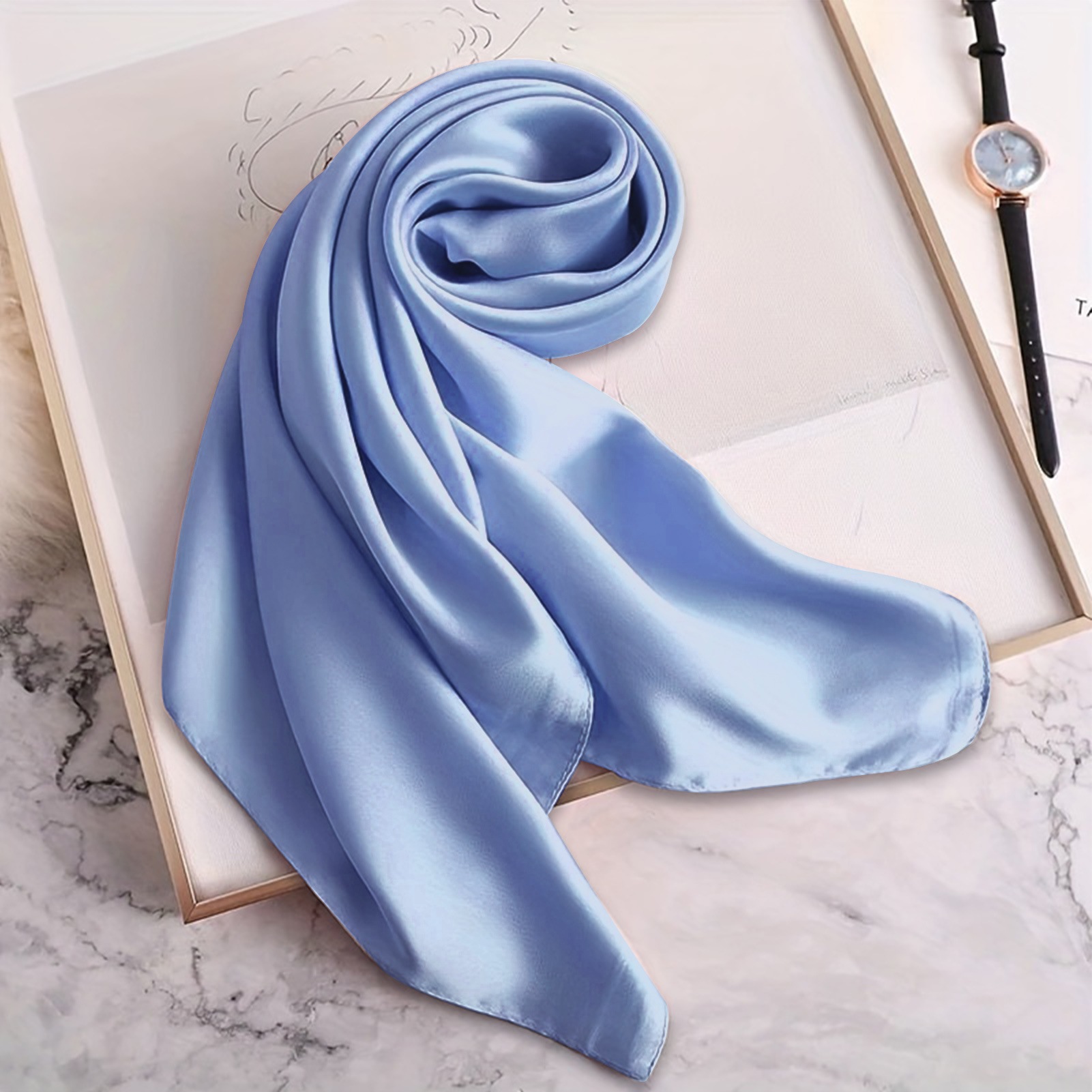 blue silk scarf