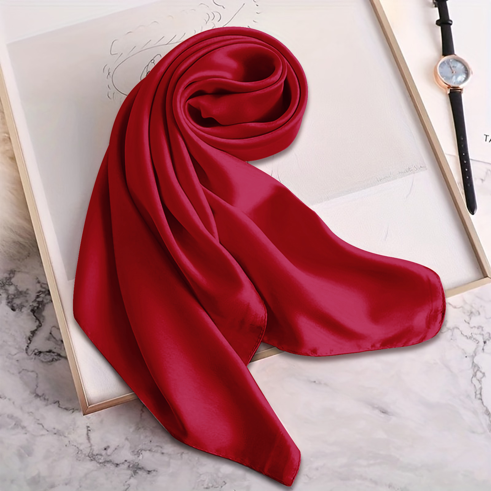 burgundy silkscarf